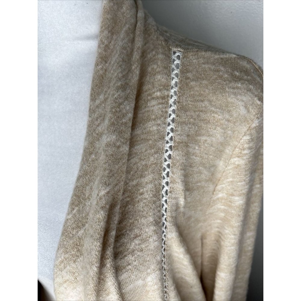 89th And Madison L Oatmeal Boho Open Front Cardigan NWT New - Picture 2 of 8
